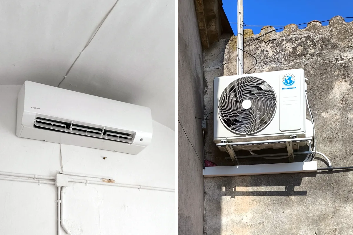 Unités intérieure et extérieure de climatisation installées à Albons