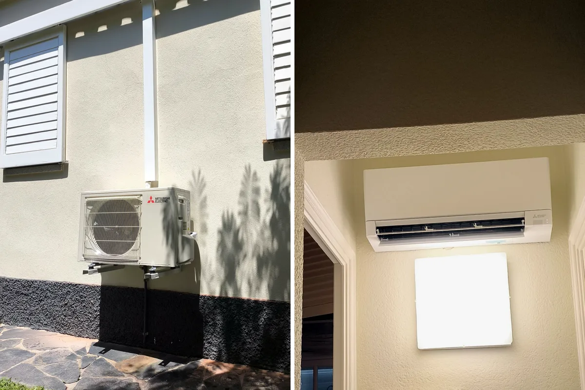 Unitat exterior i unitat interior Mitsubishi Electric instal·lades a Camallera