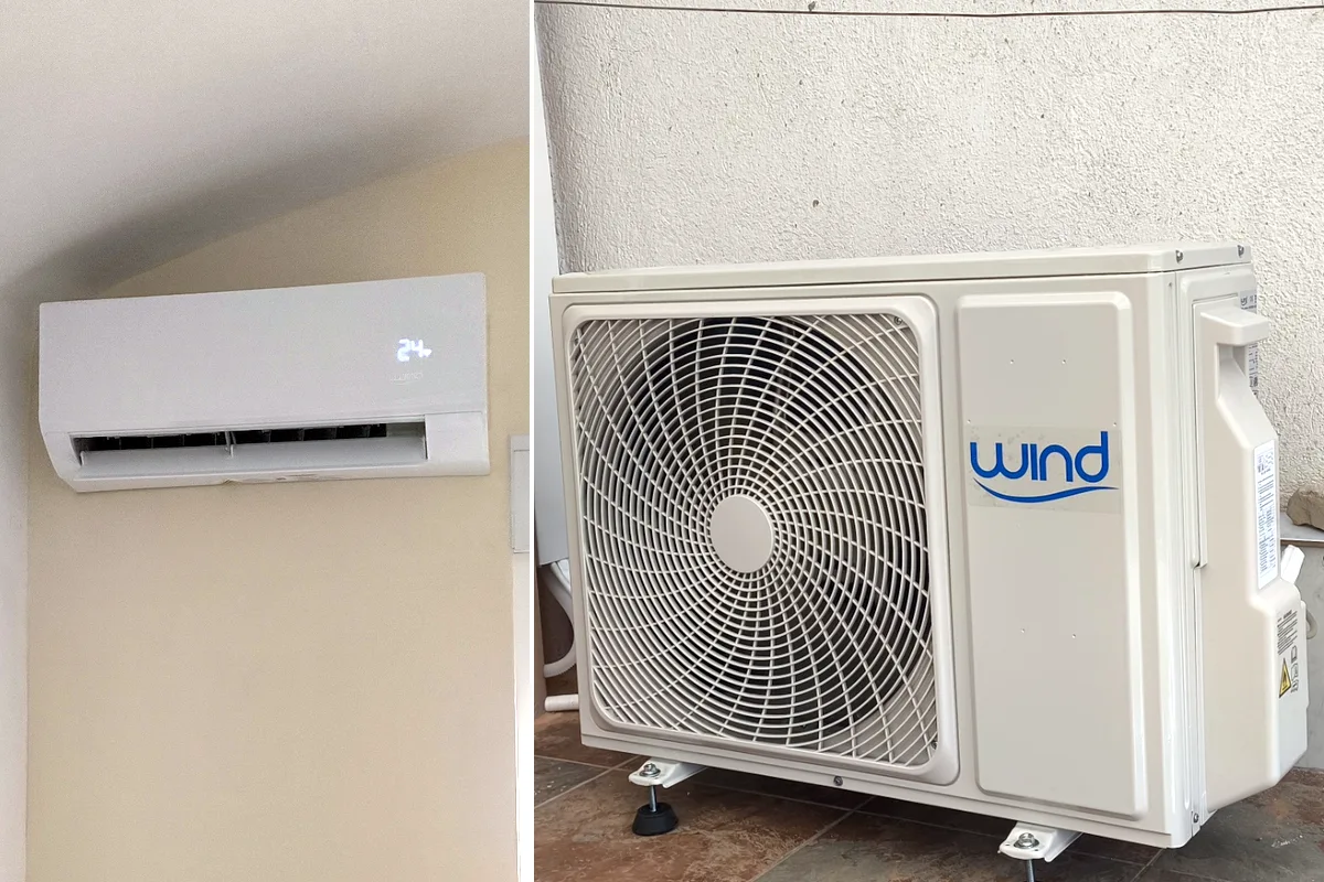 Unités intérieure et extérieure de climatisation installées à Gérone
